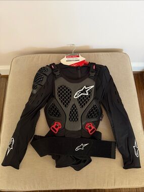 Alpinestars Black Protective Mesh Armor Jacket with Red Accents